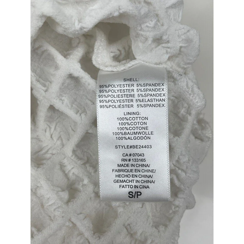 Eri + Ali Anthropologie Bubble Puff-Sleeve Top Textured Minimalist Sz S